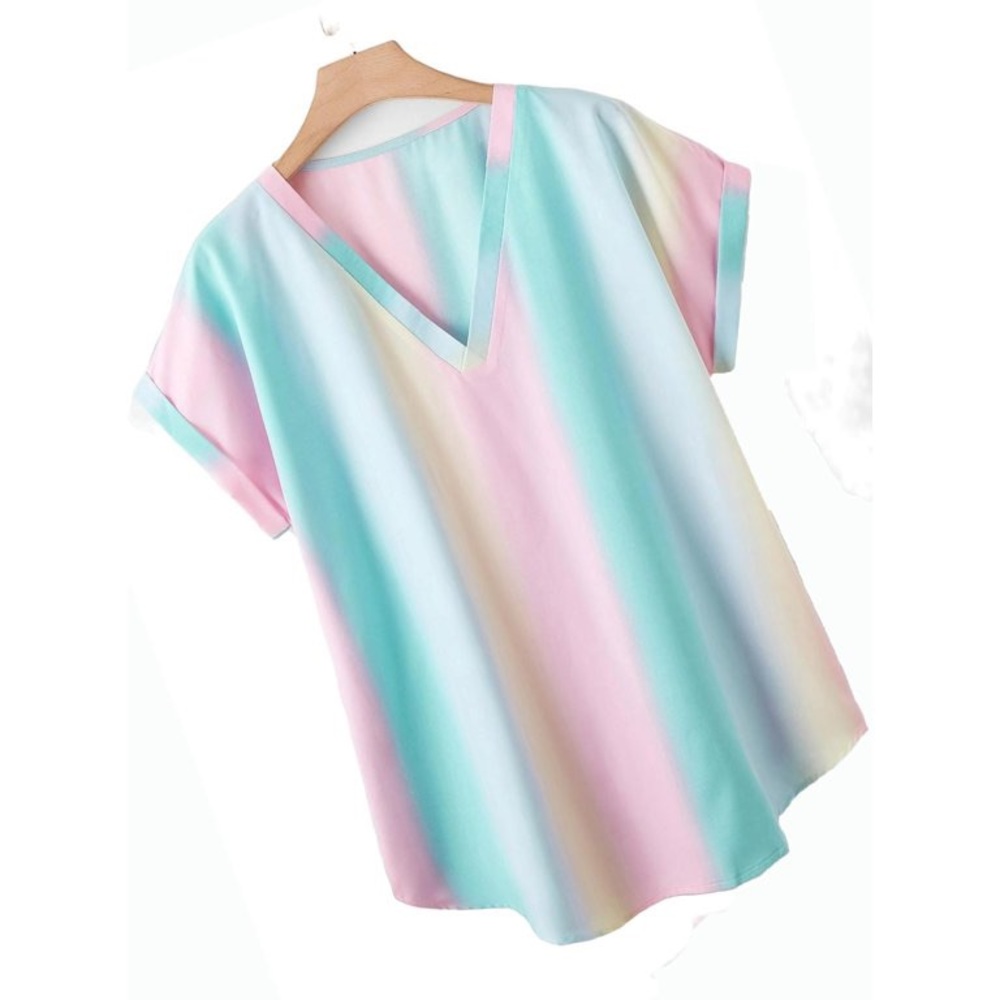 2XL SHEIN Curve Plus Ombre V-Neck Batwing Sleeve Blouse - NEW, unworn